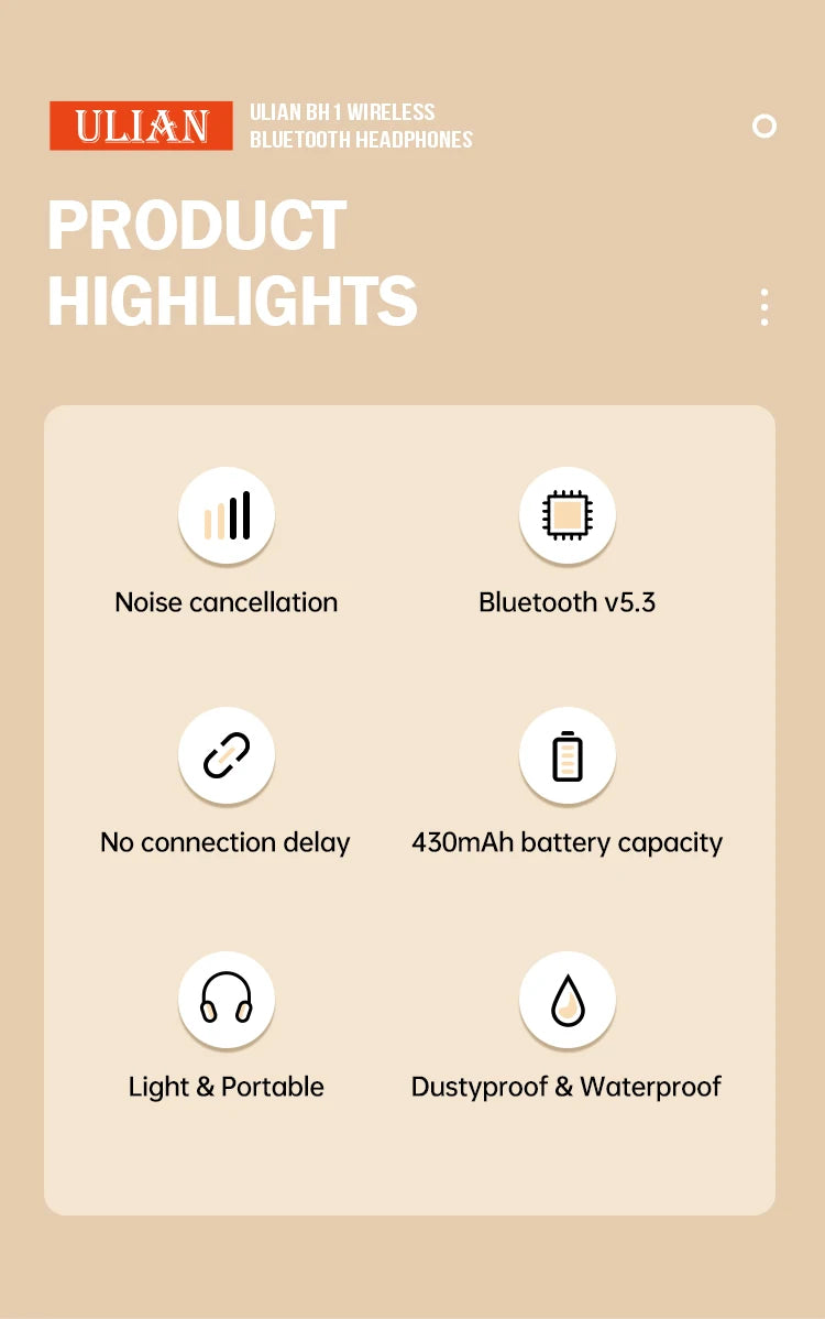 BH1 Foldable Type-C Headphones